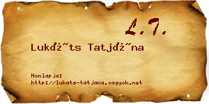 Lukáts Tatjána névjegykártya